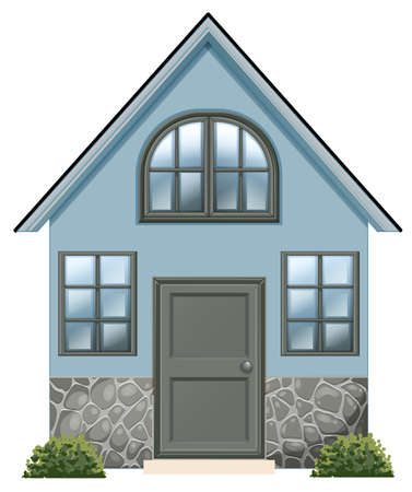 Illustration of a simple single detached house on a white backgroundのイラスト素材