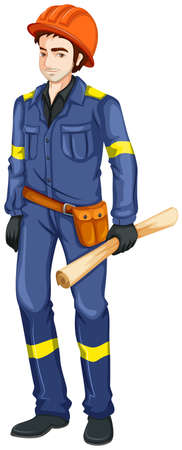 Illustration of an engineer on a white backgroundのイラスト素材