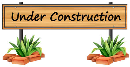Illustration of an under construction sign on a white backgroundのイラスト素材