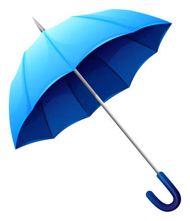 Illustration of a blue umbrella on a white backgroundのイラスト素材