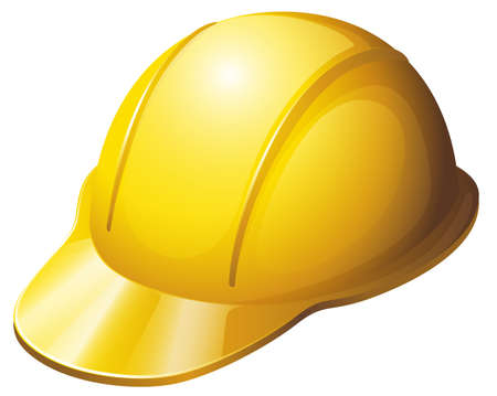 Illustration of a yellow safety helmet on a white backgroundのイラスト素材