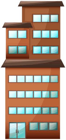 Illustration of a high commercial building on a white backgroundのイラスト素材
