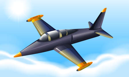 Illustration of a fighter jet flyingのイラスト素材