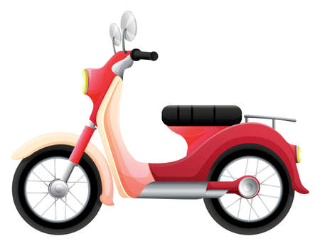 Illustration of a scooter on a white backgroundのイラスト素材
