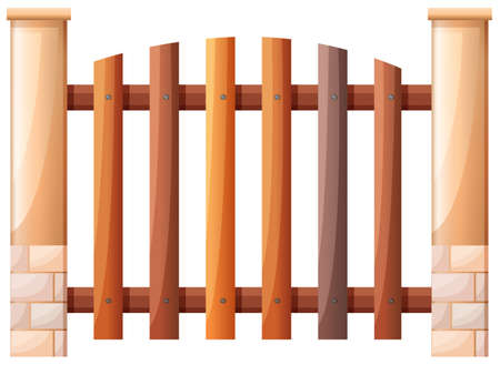 Illustration of a vertical fence on a white backgroundのイラスト素材