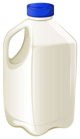 Illustration of a bottle of milk on a white backgroundのイラスト素材