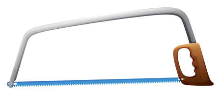 Illustration of a bow saw on a white backgroundのイラスト素材