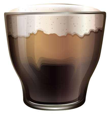 Illustration of a glass of cold coffee on a white backgroundのイラスト素材