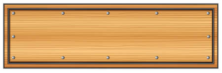 Illustration of an empty wooden signboard on a white backgroundのイラスト素材