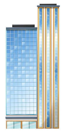 Illustration of a tall building on a white backgroundのイラスト素材