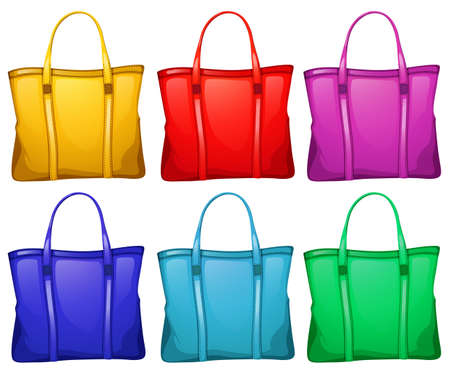 Illustration of the different handbags on a white backgroundのイラスト素材