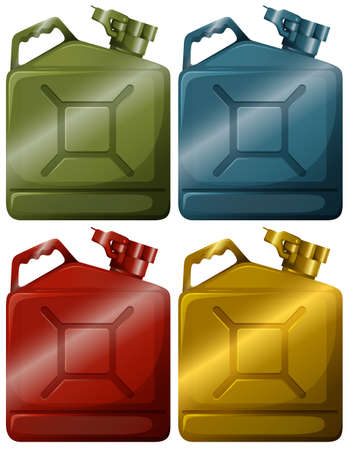 Illustration of the gasoline containers on a white backgroundのイラスト素材