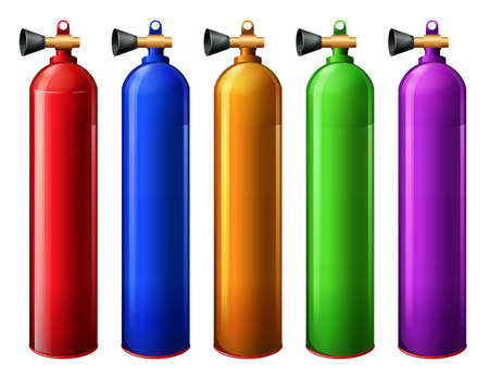 Illustration of the oxygen tanks on a white backgroundのイラスト素材