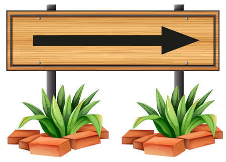 Illustration of an arrow sign on a white background