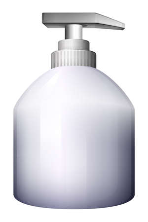Illustration of a white spray bottle on a white backgroundのイラスト素材