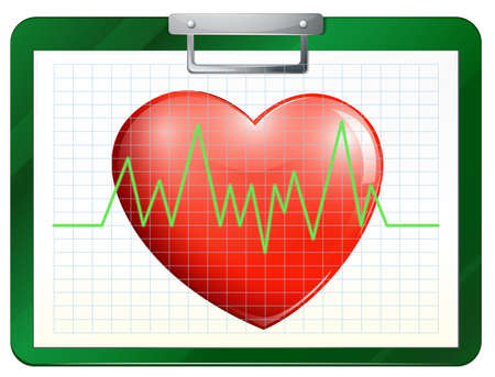Illustration of a chart with a heart on a white backgroundのイラスト素材
