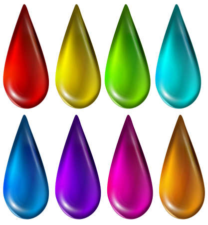 Illustration of the colourful droplets isolated on white のイラスト素材