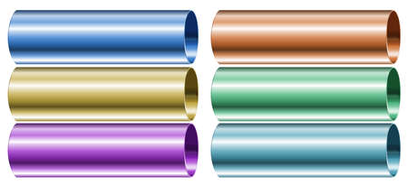Illustration of the neon colored pipes on a white backgroundのイラスト素材