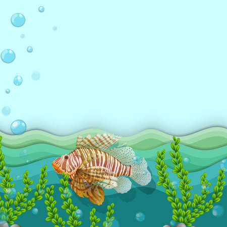 Illustration of a big fish under the seaのイラスト素材