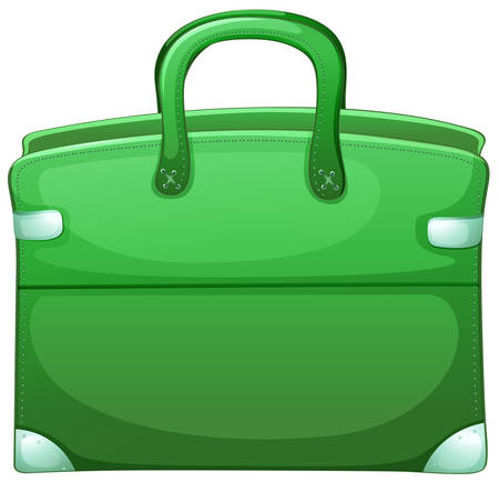 Illustration of a green bag on a white backgroundのイラスト素材