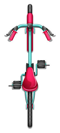 Illustration of a topview of a bike on a white backgroundのイラスト素材