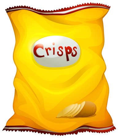 Illustration of a pack of crisps on a white backgroundのイラスト素材