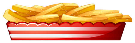 Illustration of the potato fries on a white backgroundのイラスト素材