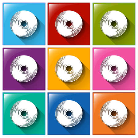 Illustration of the CD icons on a white backgroundのイラスト素材
