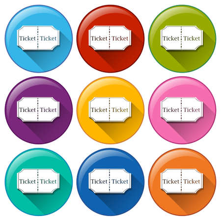 Illustration of the movie ticket icons on a white backgroundのイラスト素材