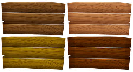 Illustration of the empty wooden signboards on a white backgroundのイラスト素材