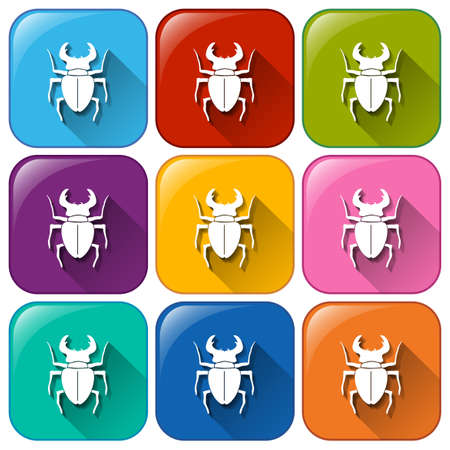 Illustration of the scorpion icons on a white backgroundのイラスト素材