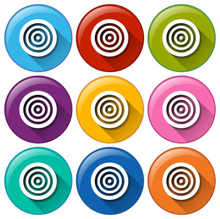 Illustration of the icons for targets on a white backgroundのイラスト素材