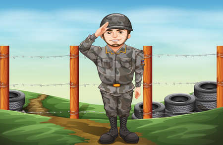 Illustration of a military officerのイラスト素材