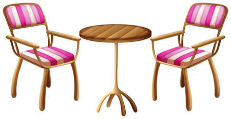 Illustration of the office furnitures on a white backgroundのイラスト素材