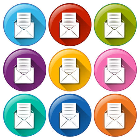 Illustration of the letter icons on a white backgroundのイラスト素材