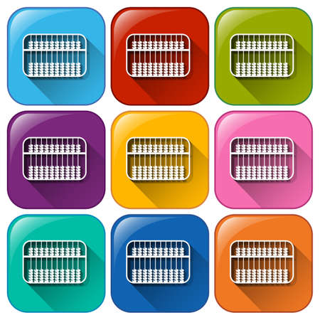 Illustration of the mathematical icons on a white backgroundのイラスト素材