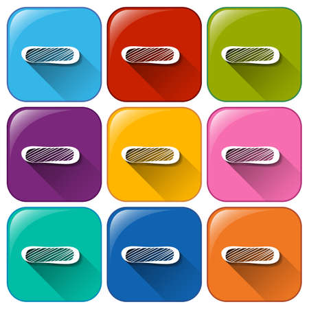 Illustration of the icons with minus signs on a white backgroundのイラスト素材