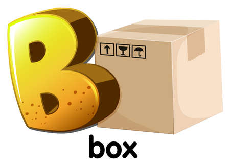 Illustration of a letter B for box on a white backgroundのイラスト素材