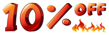 Illustration of a ten percent off sale on a white backgroundのイラスト素材