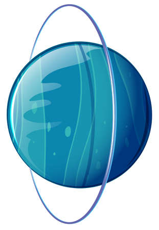 Illustration of a blue planet on a white backgroundのイラスト素材