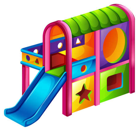 Illustration of a playground slide on a white backgroundのイラスト素材