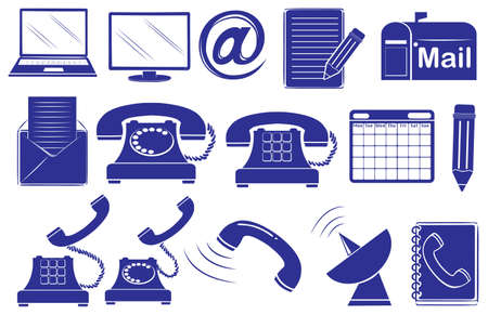 Illustration of the different medium of communications on a white backgroundのイラスト素材