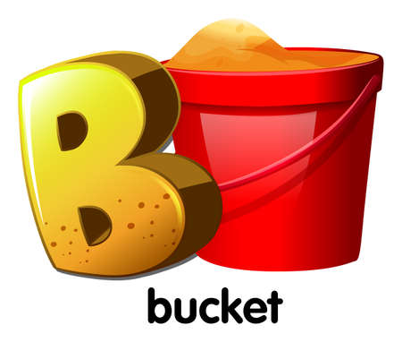 Illustration of a letter B for bucket on a white backgroundのイラスト素材
