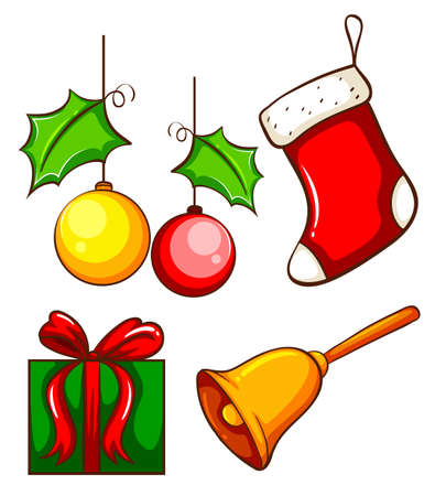 Illustration of the christmas decorations on a white background  のイラスト素材