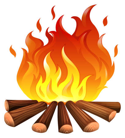 Illustration of a fire on a white background  のイラスト素材