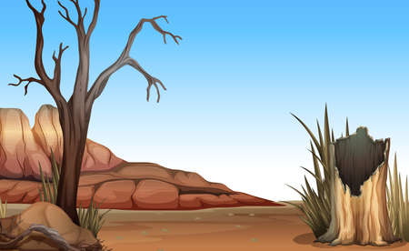 Illustration of a view of a desertのイラスト素材