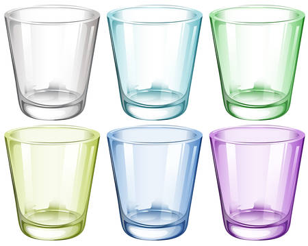 Illustration of the six glasses on a white background  のイラスト素材
