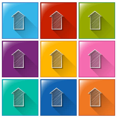 Illustration of a set of arrow iconsのイラスト素材