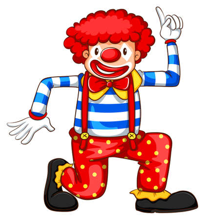 Illustration of simple coloured sketch of a clown a on a white backgroundのイラスト素材