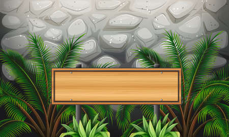 Illustration of a wooden signのイラスト素材